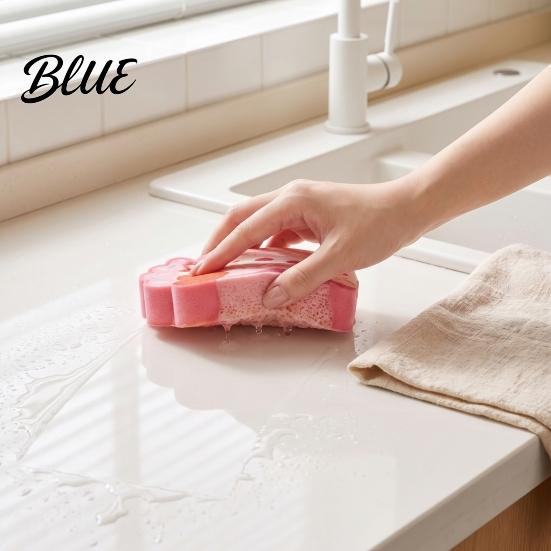 Kitchen Cleaning Sponges Double-Sided Cellulose Scrub Sponges Cute Dessert Patterns Non-Scratch Wood Pulp Soft Compressed Sponge Sponge Quick Drying