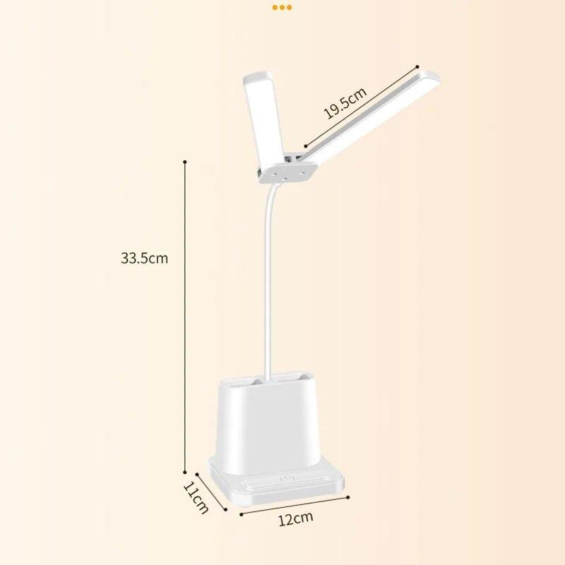 Double Head Desk Lamp, Eye-Caring Desk Lamps for Home Office, Dimmable Desk Lamp W/ USB Charging Port, 3 Color Mode