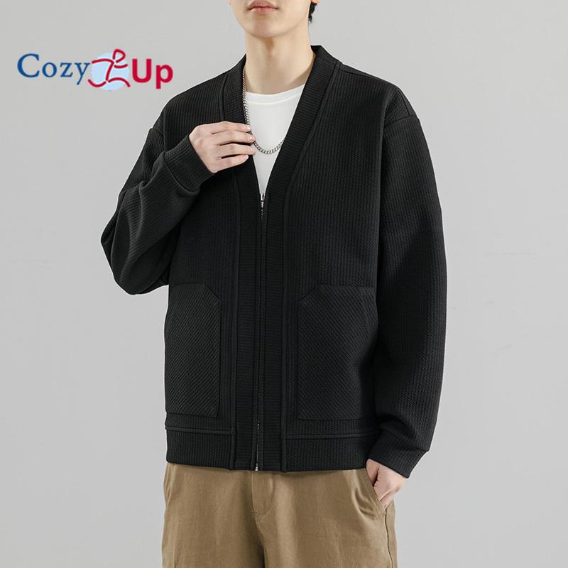 

Уютный мужской кардиган, свитер из полушерсти, вязаный кардиган с V-образным вырезом и пуговицами, с карманами 8XL чёрный