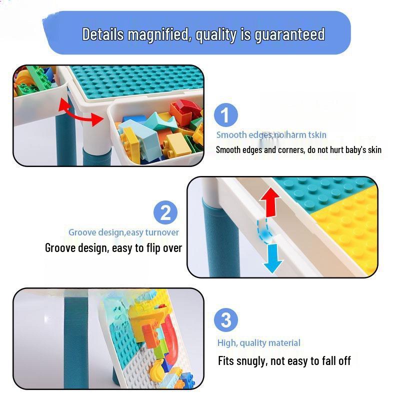 Children's Multifunctional Building Block Table for Early Education and Brain Training