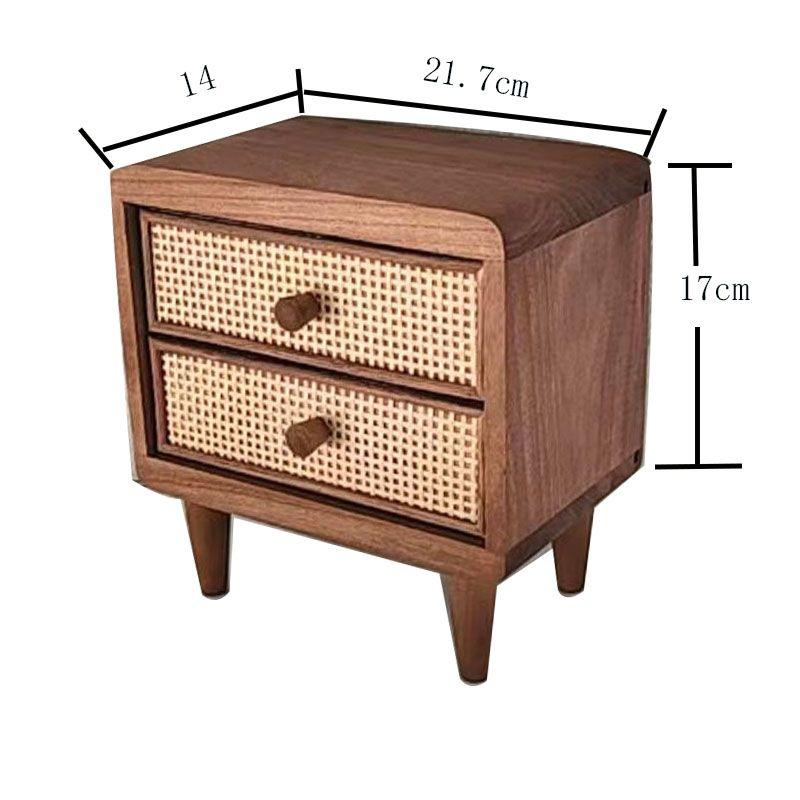 

Retro Style Vine Weaving Organizer Boxes Handmade Jewelry Box Desktop Solid Wood Removable Makeup Organizer Home Decoration Box