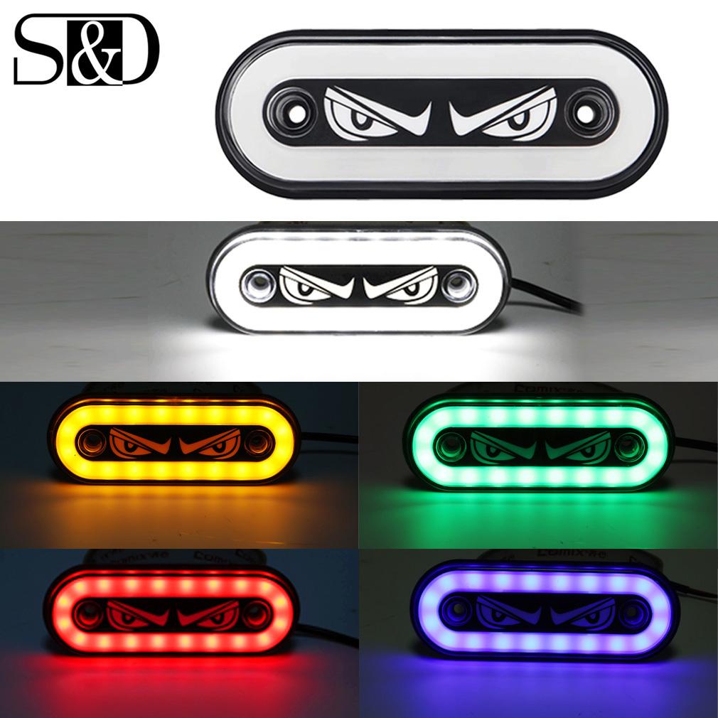 

1 шт. Светодиодный габаритный фонарь высокой видимости 12 В/24 В для грузовиков, прицепов, мотоциклов, безопасность вождения с корпусом из АБС-пластика и ярким дизайном «дьявольский глаз» белый