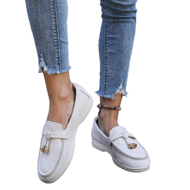 Women's Wide Width Slip-On Loafers - Low Top Casual Flats, Comfort Driving Moccasins for Everyday Wear