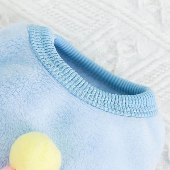 Yousheng Oblečení pro mazlíčky Šaty ve vzhledu jahodové zmrzliny Obleček Měkká textura Teplá vesta pro psy a kočky na podzim