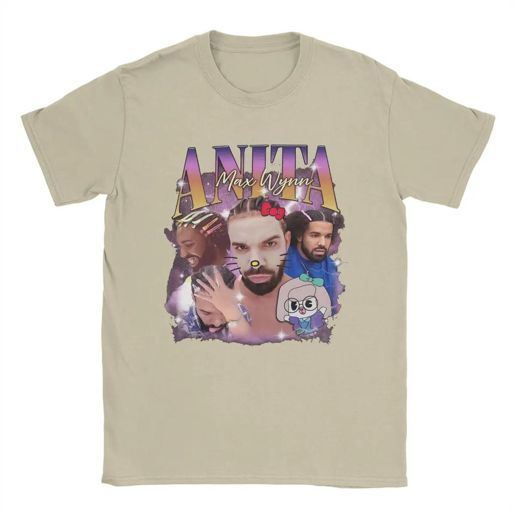 Anita Max Wynn Men T Shirt Vintage Tee Shirt Short Sleeve Crewneck T-Shirt Pure Cotton Gift Idea Clothes