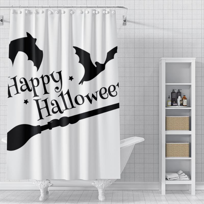 Home Shower Curtains for Bathroom Waterproof Fabric Modern Nordic Style Living Room Curtain Halloween Autumn Pumpkin Decoration