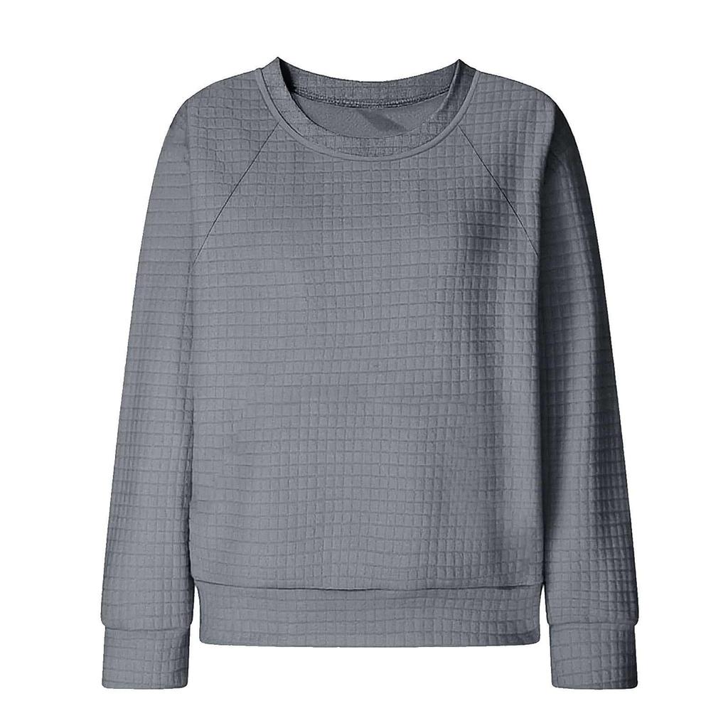 Women's Fashionable Long-sleeved Pullover And Solid-color  Sweatshirt