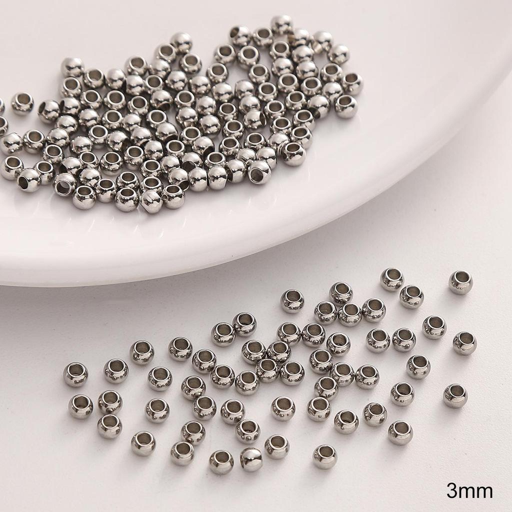 Stainless Steel Smooth Round Spacer Beads for Handmade DIY Bracelets & Necklaces