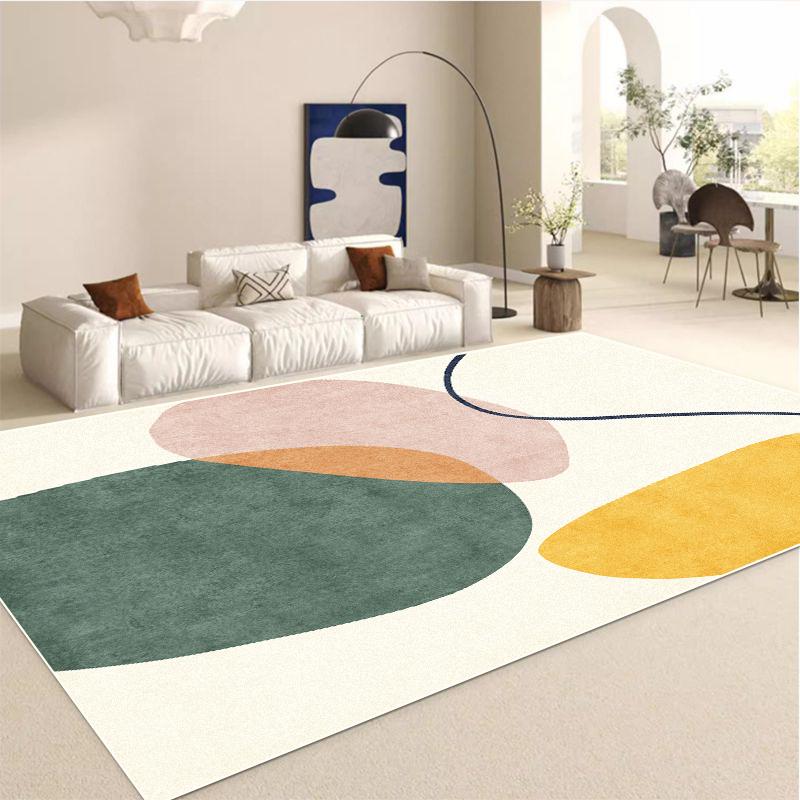 Modern Light Luxury Green Rugs for Living Room Abstract Decoration Large Carpets Non-slip Coffee Tables Mat Washable Bedroom Rug