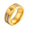 Stylish Masonic Ring for Men,Chunky Waterproof Stainless Steel Ring with Wire,The Freemasonry Member Gift