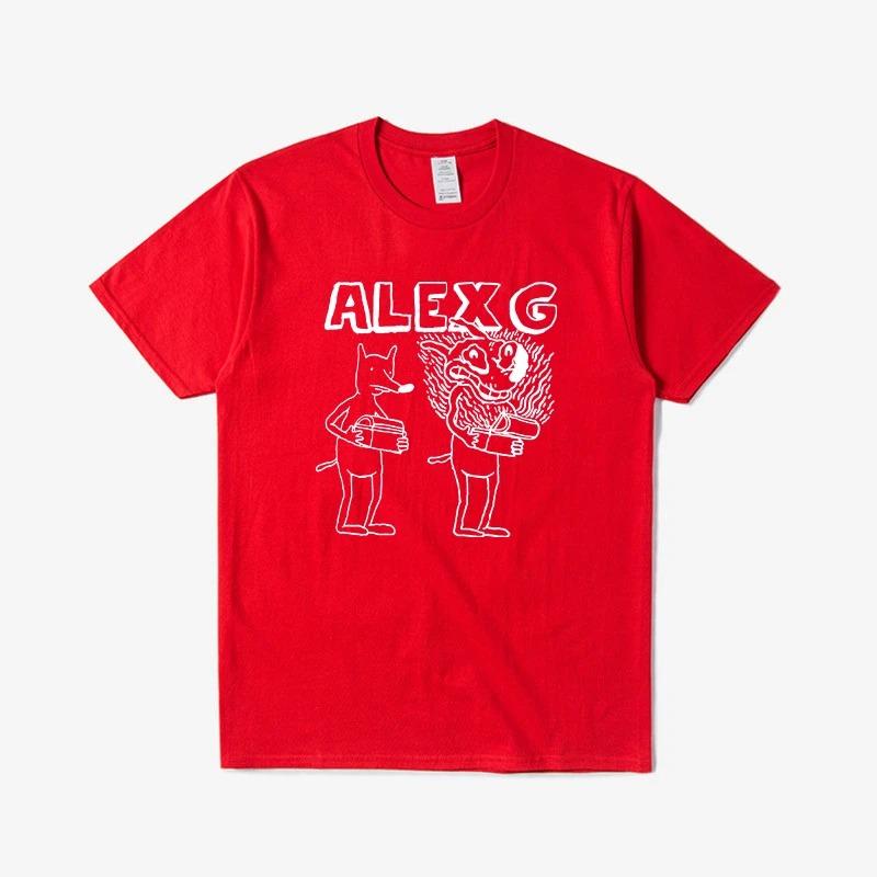 2026 Summer Fashion Roundneck Shortsleeved Singer Alex G Print Tshirt Loose Fit Versatile Suitable for Both Men and Women