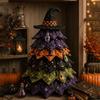 Black Cat Spider Halloween Quilted Fabric Tree Kit DIY Patchwork Tabletop Tree Set  Holiday Gift