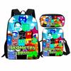 Geometry Dash Student Backpack 3-Piece Set, Geometry Dash Backpack, Shoulder Bag, Pen Bag
