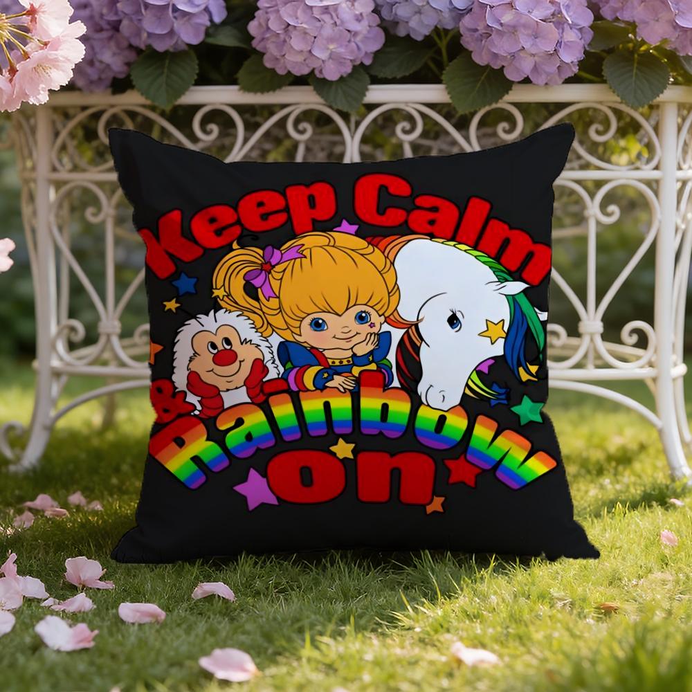 R-Rainbows Cute Brite Cushion Cover Home & Car Dual-Scene Pillow Cover: Reversible for Premium Comfort