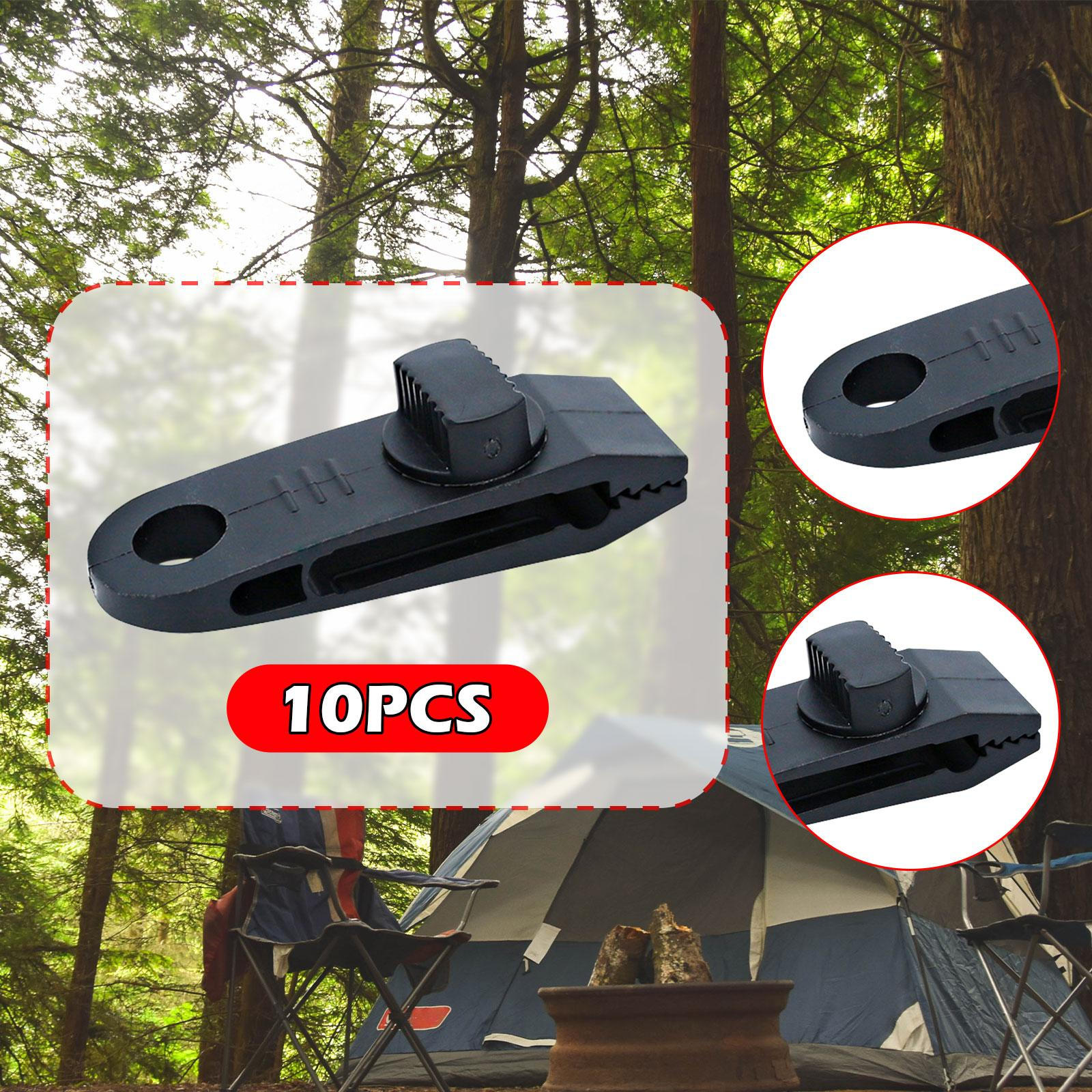 

Набор из 10 зажимов для тента, универсальные клипсы для чехлов для лодок и грузовиков чёрный