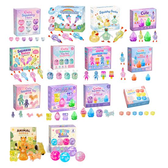 1 Set Stress Relief Squeeze Toy Duck Rabbit Animal Love Heart Pinch Sensory Toy