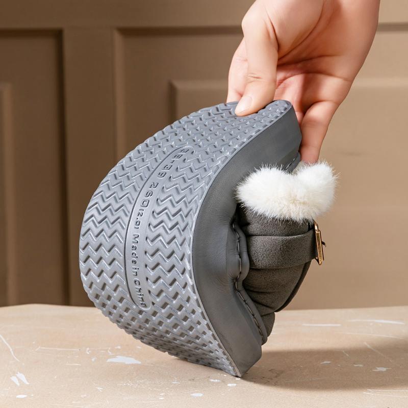 Memory Foam Slippers Women Suede Platform EVA Sole Warm Home Shoes Winter Non Slip Comfortable