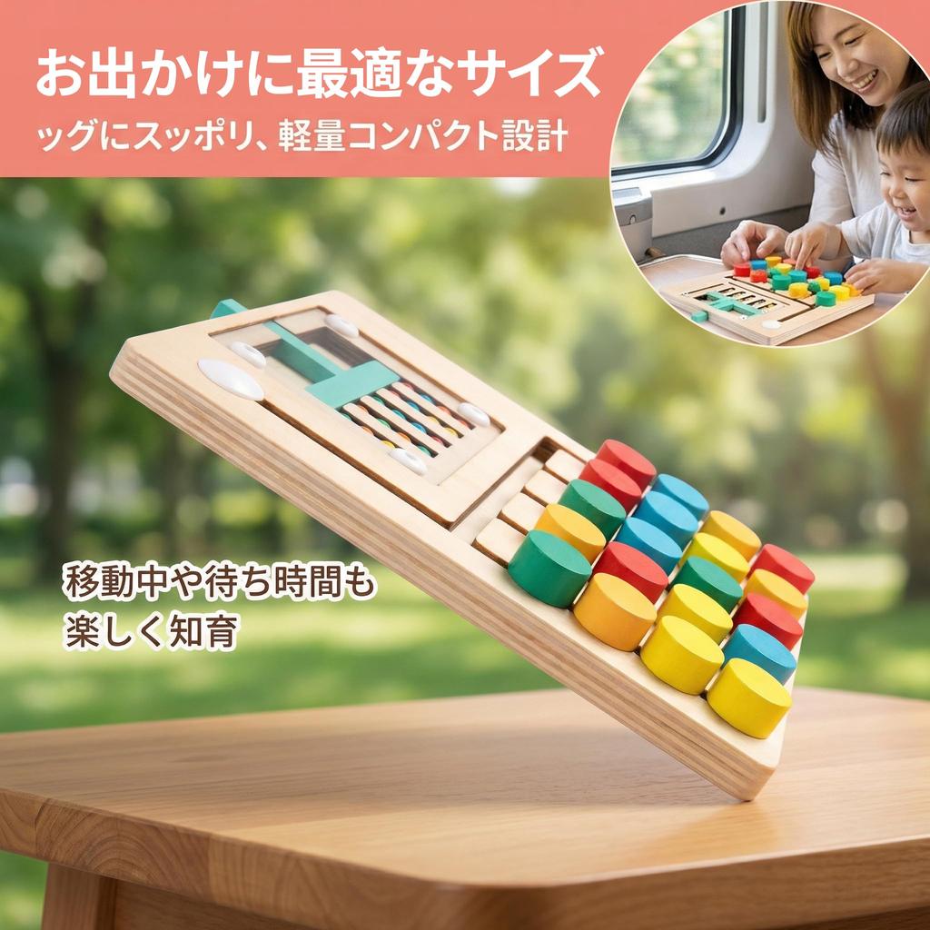 Julanpo Educational Toy Montessori Wooden Puzzle No Cards Needed Random Puzzle 5 Colors Slide Game Brain Training Home Time Family Game Ages 3 4 5 6
