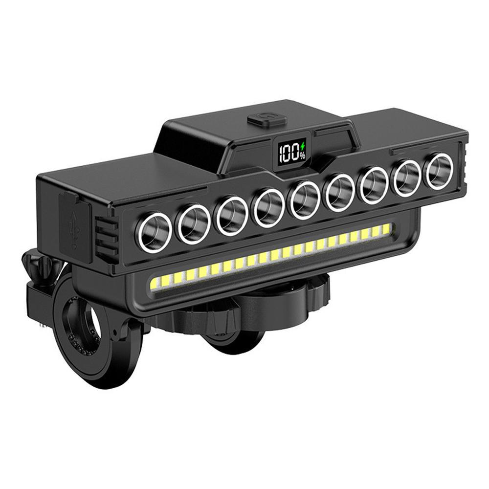 USB Rechargeable LED Bike Headlight High Lumens Front Lamp with Power Display Cycling Safety Light for Mountain Road Bicycle