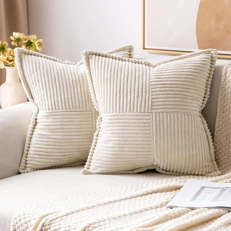 2pcs Bohemian Style Patchwork Textured Gradient Throw Pillow Covers Farmhouse Aesthetics for Couch,Bedding, Sofa, Living Room Decor, Living Room Decor