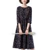 2024 Floral Long-Sleeved Dress for Women, Elegant Spring/Autumn Wear for Middle-Aged to Elderly (Age 40+)