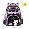 New PU Leather School Bag Korean Fashion Girls Backpack Cute Cat Orthopedic Waterproof Backpack