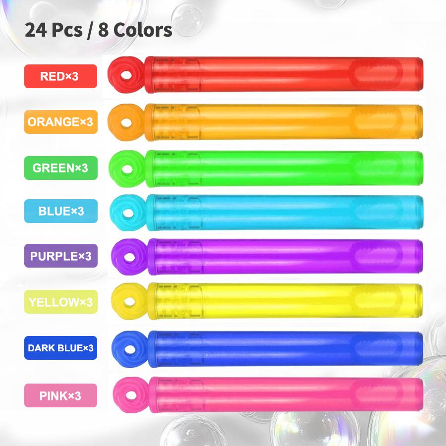 24 PCS Colorful Bubbles Soap Wand Party Kids Goodie Bags Bulk Bubbles Mini Bubbles Party Favors Burbujas Para Niños Fiesta