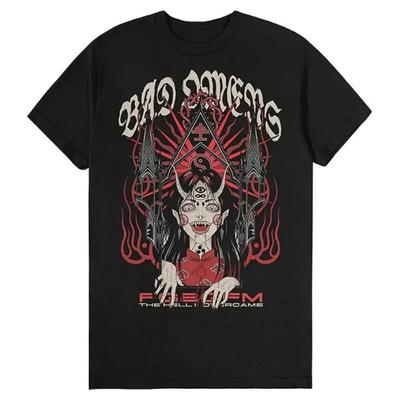 Bad Omens Band Metal Core Rock American Retro Casual Loose Print Men's and Women's Cotton Short-sleeved T-shirt Summer
