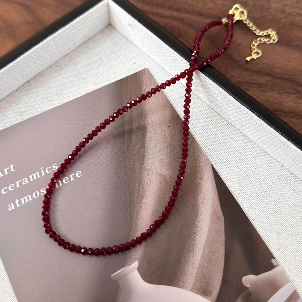 New Elegant Style Red Pearl Niche Design Gold Choker Black Collarbone Chain Gifts