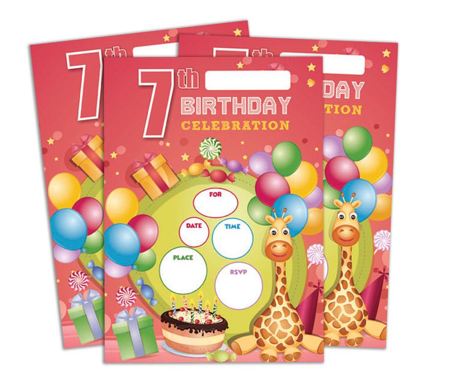 Darling Souvenir Pink Birthday Invitation Card Printable Elegant Fill or Write In Blank Party Invites 28 Pcs 5 x 7 Inches