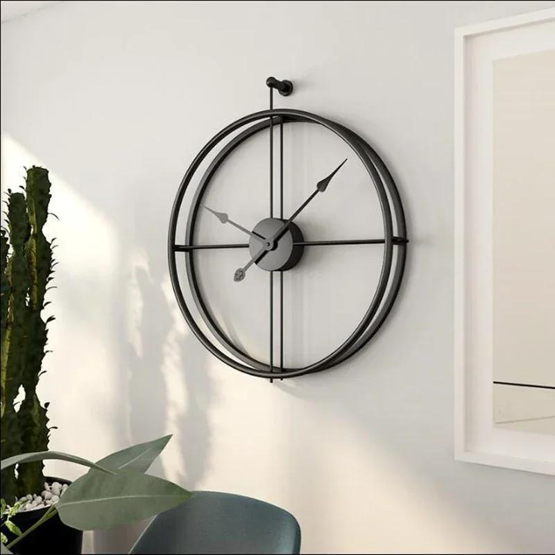 Nordic Simple Iron Silent Wall Clocks Modern Design For Home Office Decor Hanging Watch Modern Luxury Art Wall Watch ClockW1T5J5