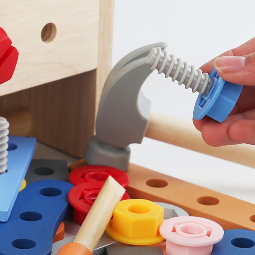 Wooden Kids Tool Set Toolbox Pretend Play Toy Set Simulation Carpenter Tool Educational Toy Gift For Christmas Birthday