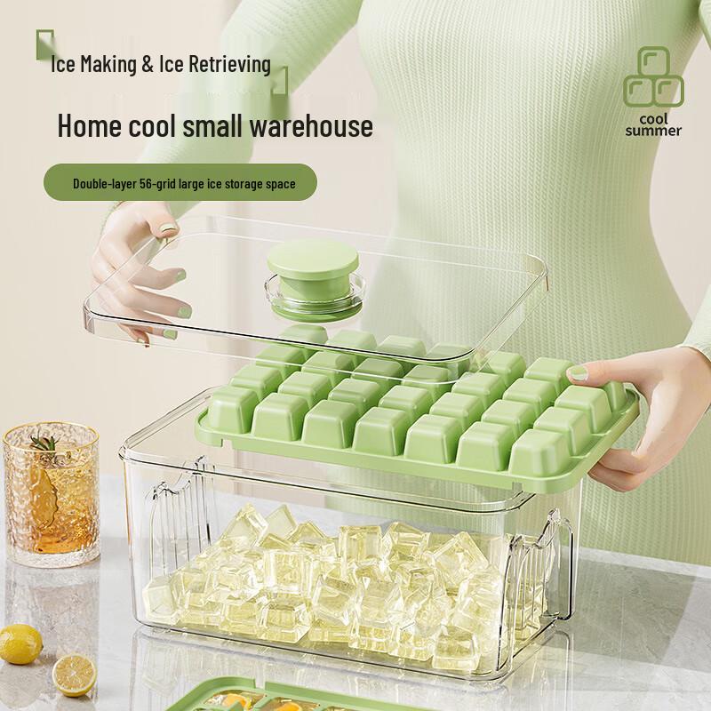 Press-Type Ice Cube Tray with Lid