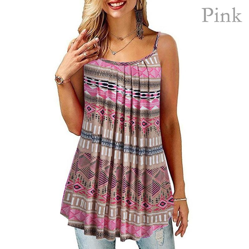 

Женская летняя футболка с цветочным принтом, свободная футболка без рукавов, модная повседневная футболка большого размера S-6XL 3XL розовый