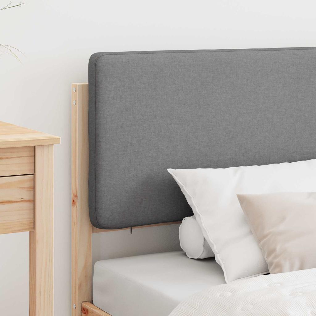 Bed Frame with Padded Headboard Light Grey 75 x 190 cm