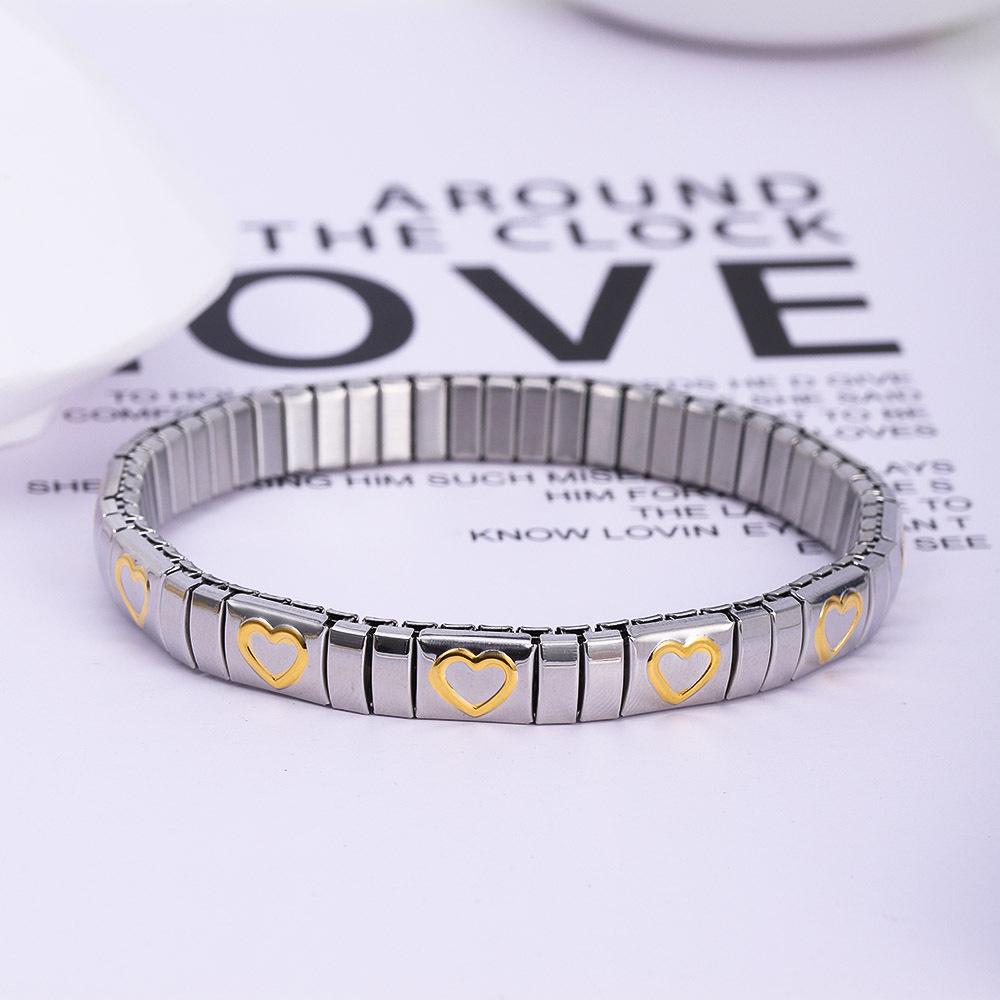 Роскошный эластичный браслет из нержавеющей стали - Минималистичный браслет-манжета ручной работы с регулируемым размером