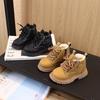 Children's  Boots Winter Thickened Boys Girls' Anti Slip Warm Leather Boots Side Zipper Solid Color Kids Casual Shoes