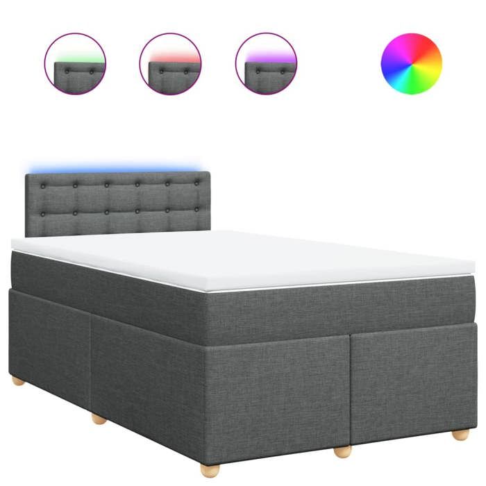 VidaXL Sommier à lattes de lit avec matelas Gris foncé 120x200cm Tissu 3288962