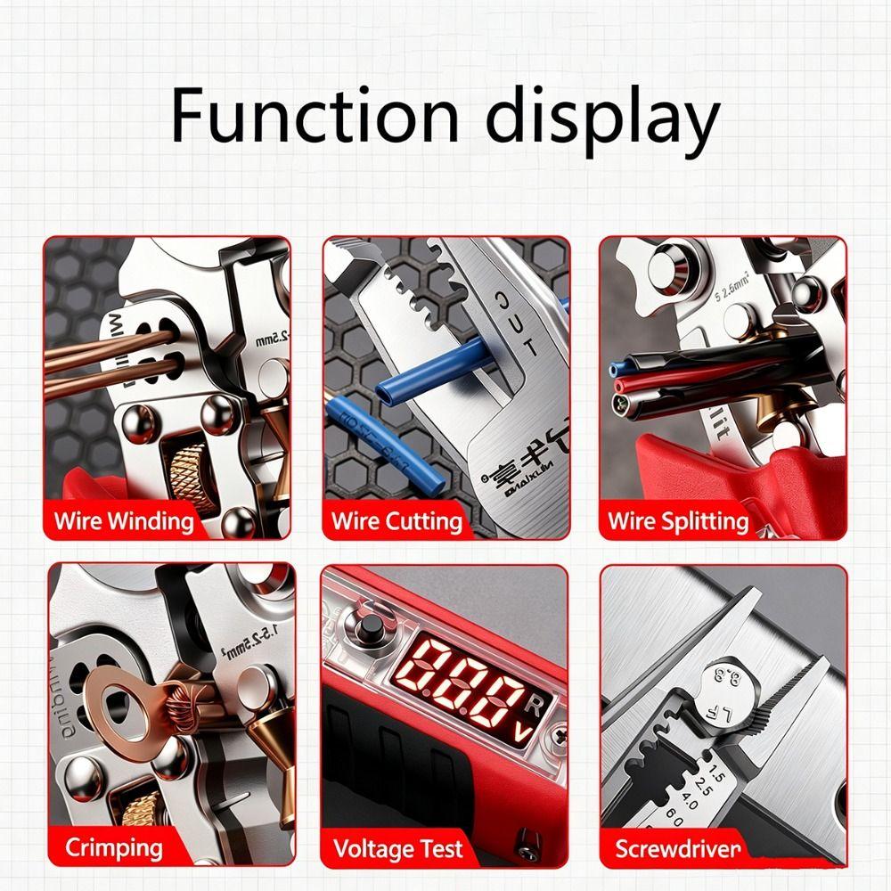 Digital LED Display Wire Stripper Pliers Rechargeable Cable Stripping Pliers Cable Maintenance