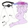 Yemax Anal Nipple Gag SM Removable Bell Sex Toys for Nipple Adult for Nipple Nipple Anal SM Anal Anal Restraint Ball Anal Plug Diameter Plug, Clip,