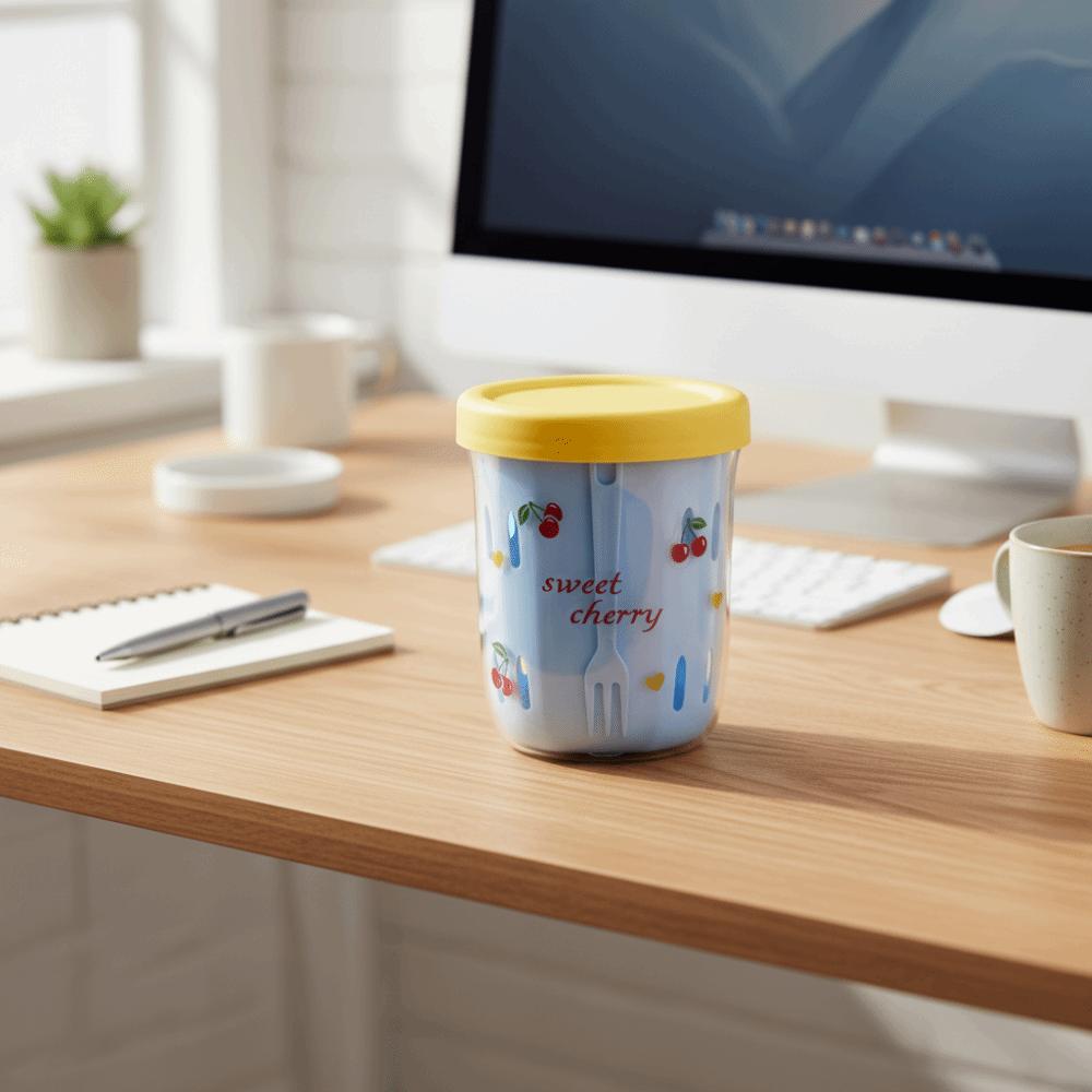 Auslaufsicherer Frühstücksbecher Wiederverwendbar Ablass-Fruchtbecher Multifunktionaler Haferflockenbehälter Büro