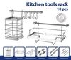 Corrimano da cucina 10 pezzi metlex mx-4540 argento lumarko!