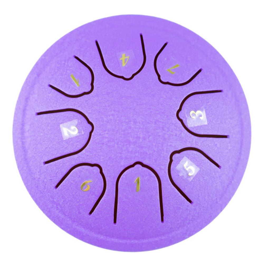 4.5 Inch 8 Notes Steel Tongue Drum with Drum Mallet Music Book Handpan Drum Rain Drum Instrument for Yoga Meditation Unique Gift