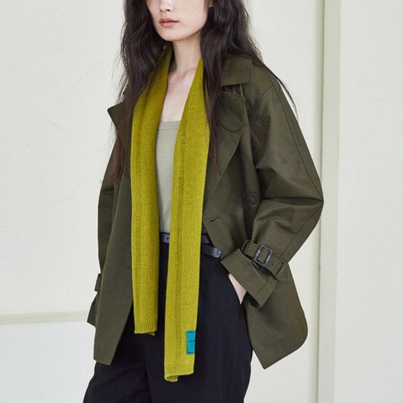 ANA MAISON Olive Green Cashmere Daily Muffler [KMM-OLIVE GREEN]