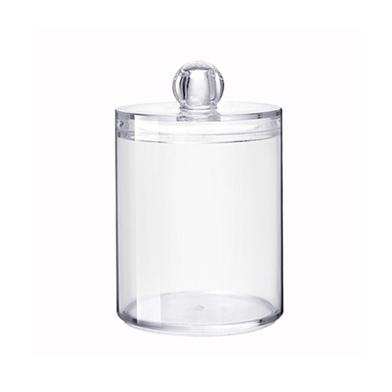 

Прозрачный акриловый цилиндр для хранения ватных палочек и шариков 7*11cm прозрачный
