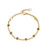 Classic Fashion Geometric Colorful Zircon Beaded Bracelet 12 Birthstones Stainless Steel 18K Gold Plated Anniversary Gift