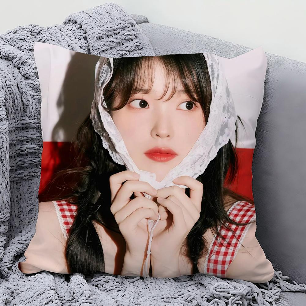 1pc Korean Singer IU Pillow Case Square Pillow Bedroom Sofa Leisure Comfort Cushion Car Living Room Home Decoration 40X40