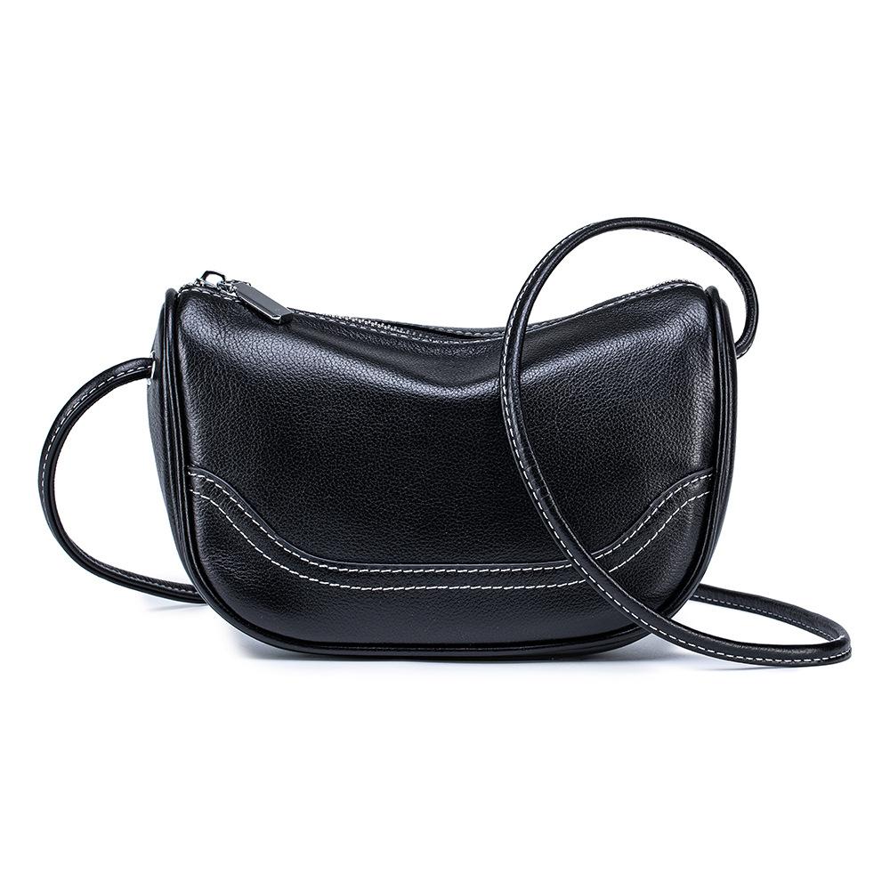 

Leather Chic Crescent Crossbody Bag for Women - Adjustable Shoulder Strap for On-the-Go Carry, Sling Purse for Daily Essentials чёрный