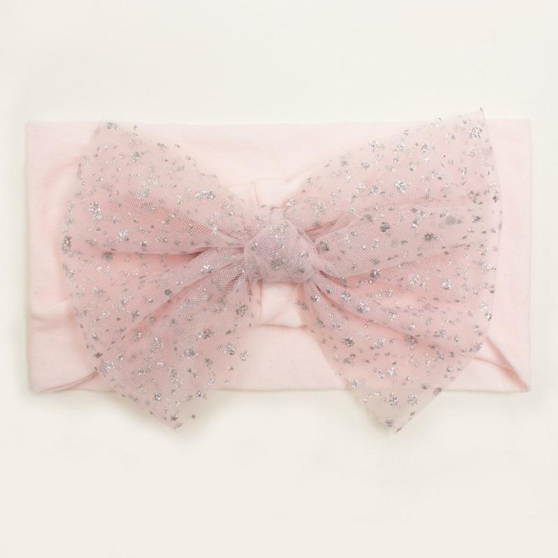 Summer New Baby Hair Accessories, Soft Nylon Mesh Bow Headband, Children's Seamless Headscarf Jewelry