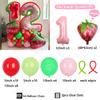 49pcs Strawberry Balloon Aluminum Foil Balloon Set with Colorful Latex Balloons for Birthday Party and Anniversary Decorations